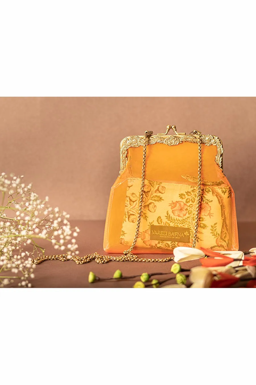 Rust Orange Zafraan Clutch & Pouch Set