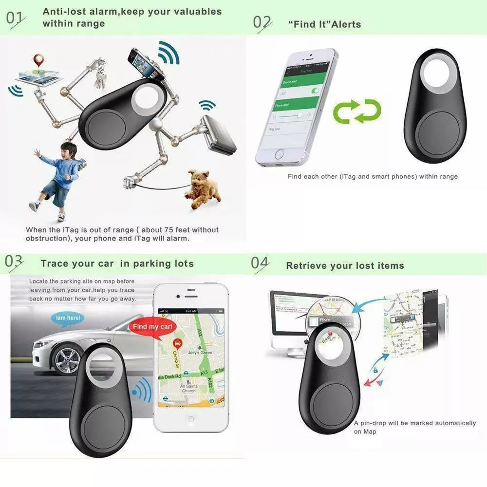 SpyWfi Smart Mini Waterproof Bluetooth GPS Lost Tracker Tag