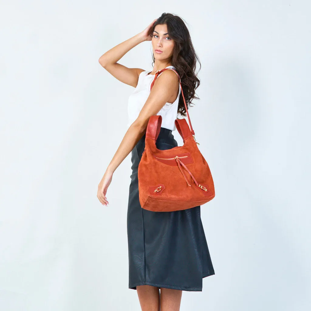 Suede multi-pocket crossbody bags wholesale