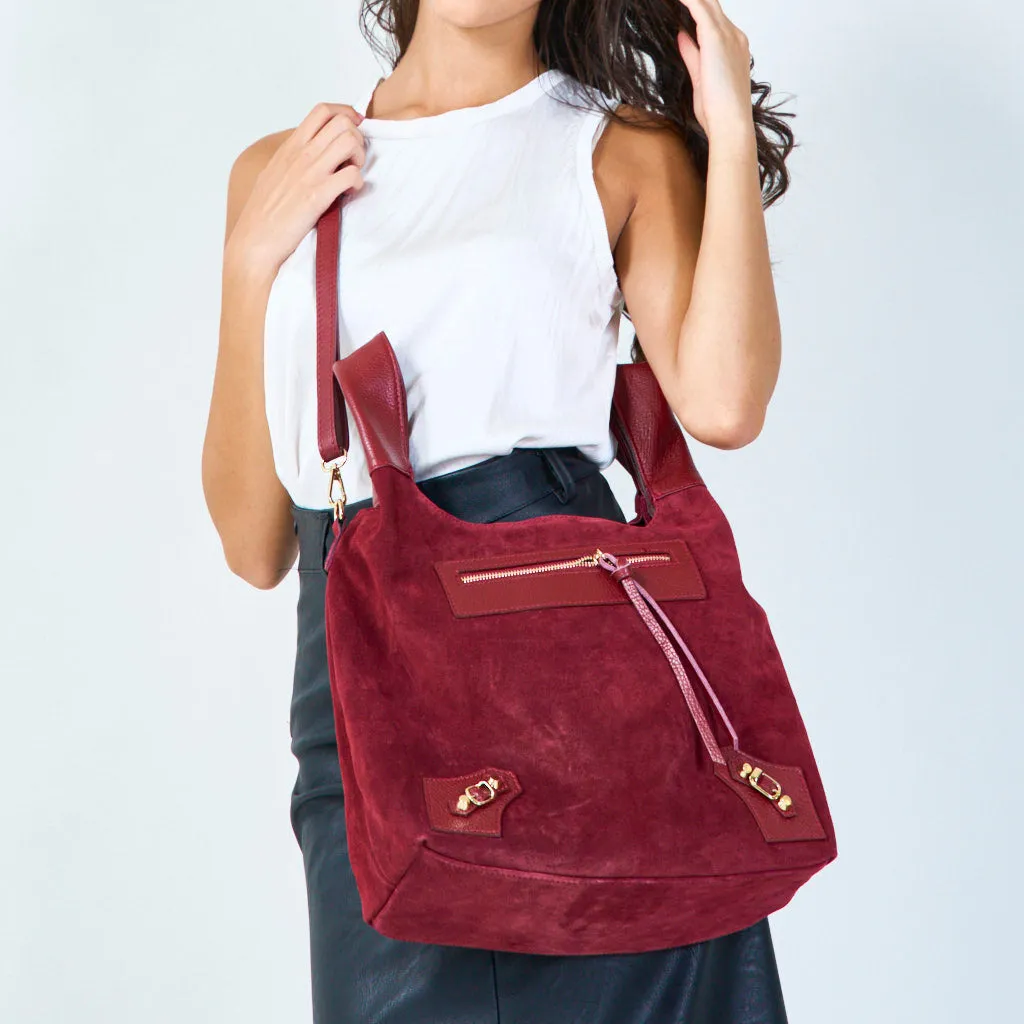 Suede multi-pocket crossbody bags wholesale