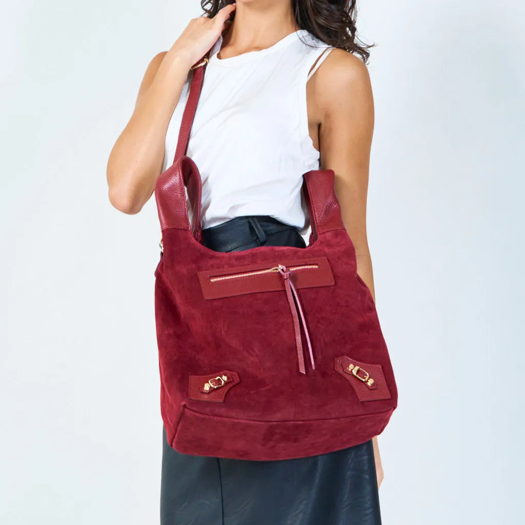 Suede multi-pocket crossbody bags wholesale