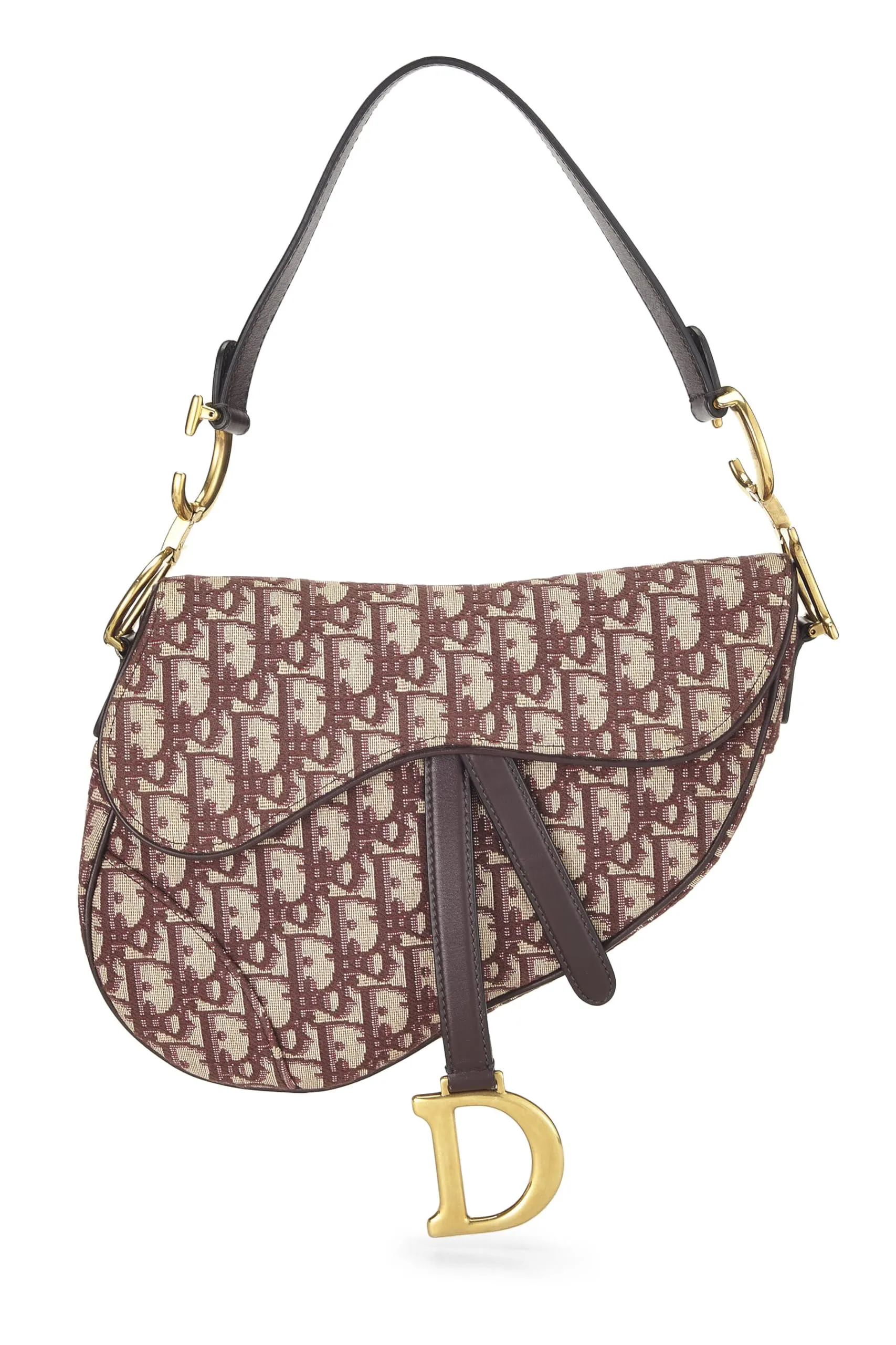 Trendy Inspired Dior,  Burgundy Oblique Jacquard Canvas Saddle Bag Nm, Burgundy