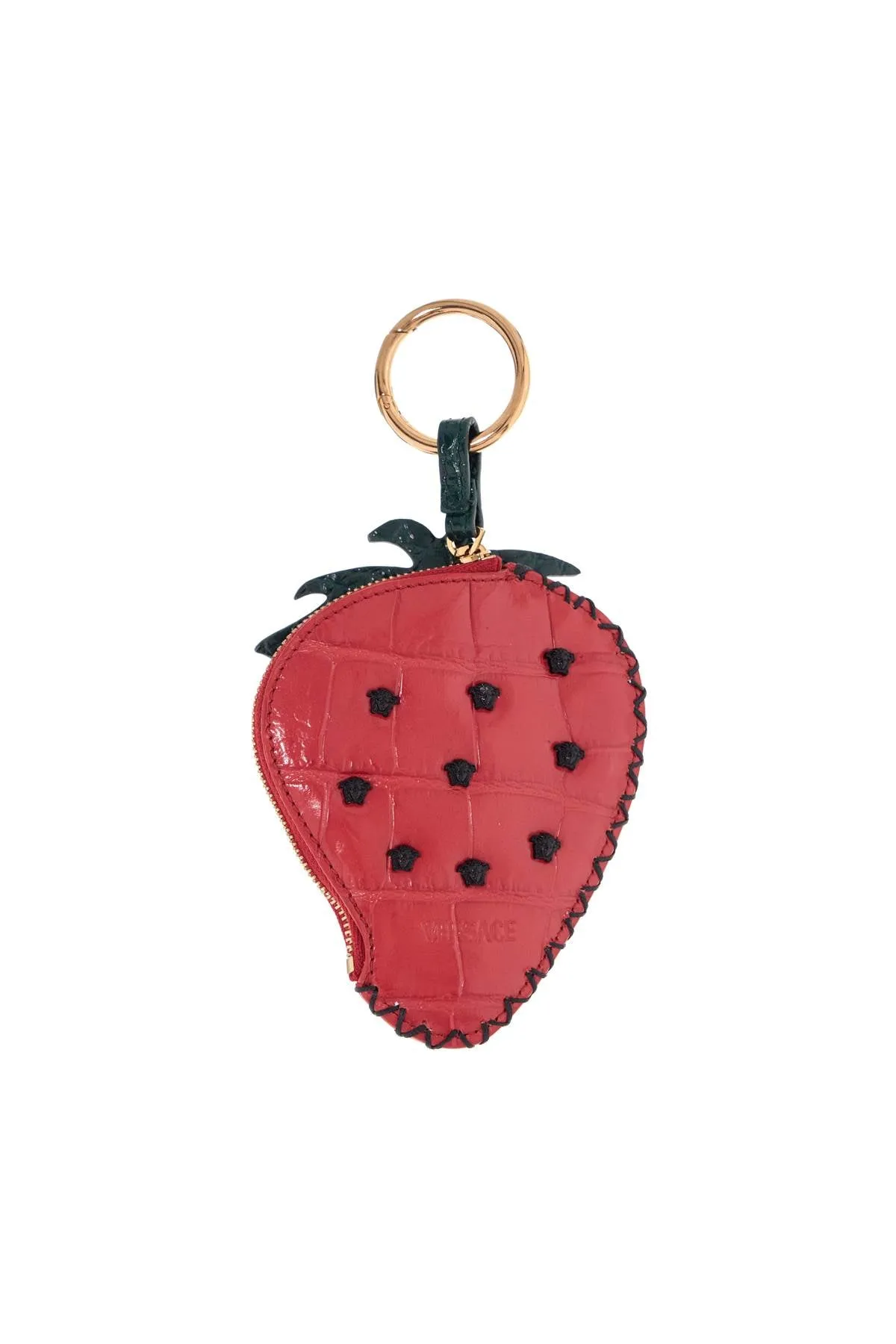 Versace Strawberry Charm In Coconut Print Leather