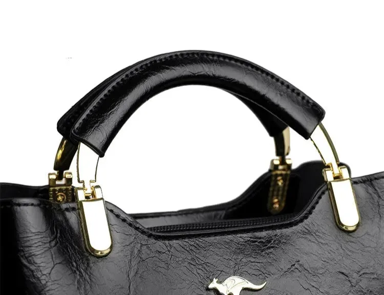 Women's Vintage Embossed Tote PU Leather Shoulder Handbag