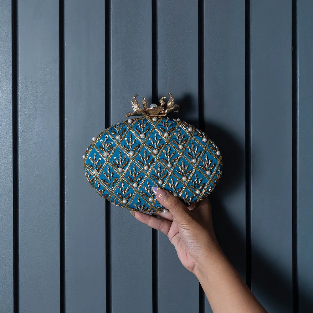 Zafraan Hand Embroidered Clutch